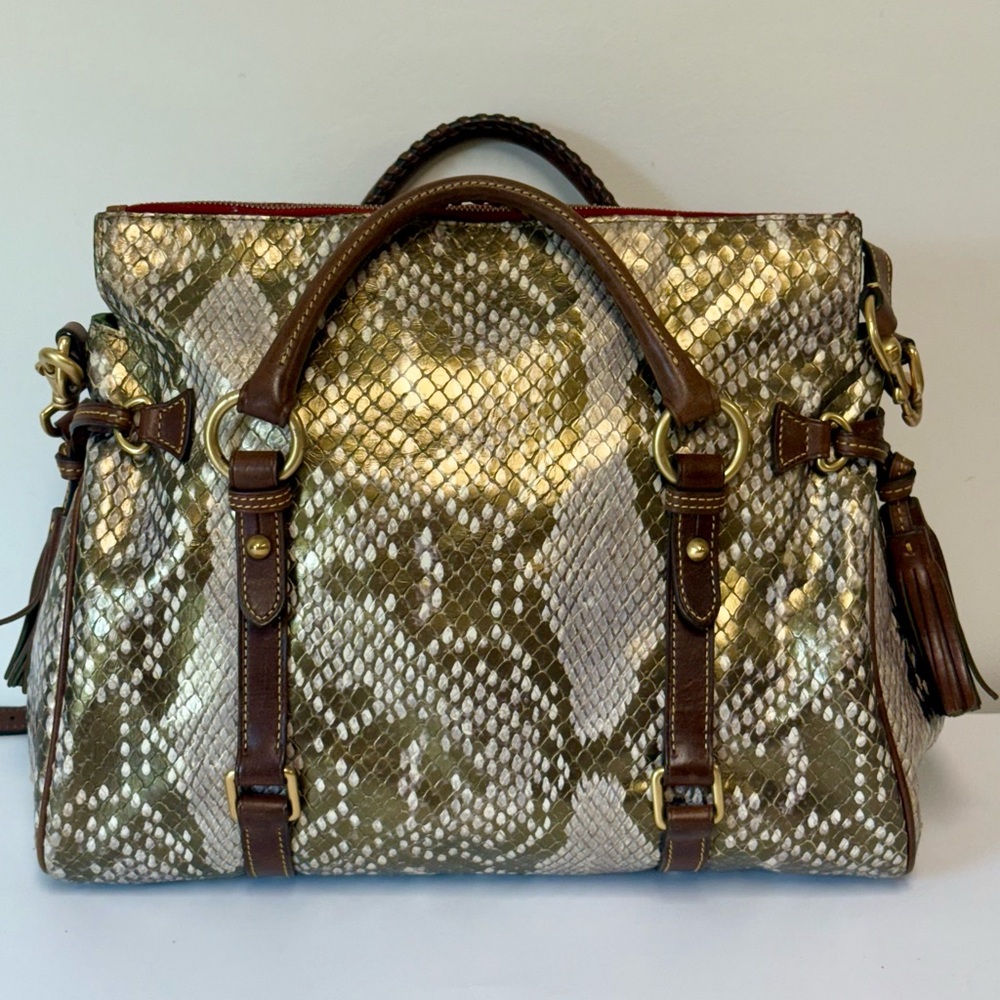 Dooney & Bourke Snake Multi Leather Satchel Crossbody Handbag - Picture 5 of 9